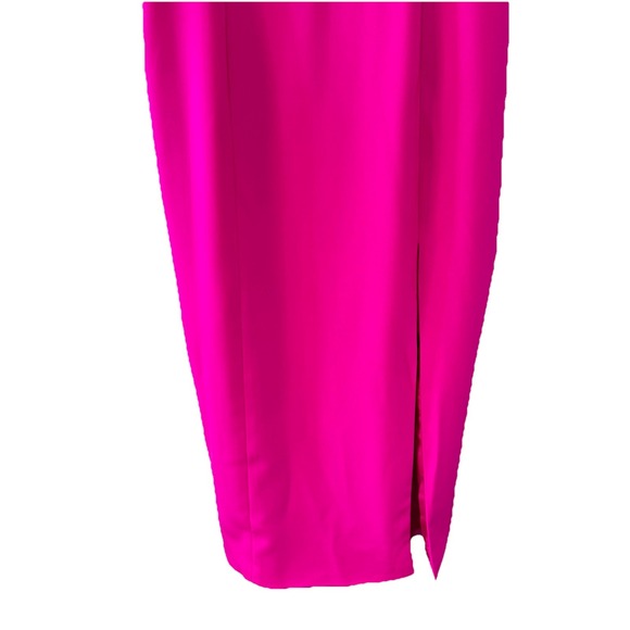 NWT Jay Godfrey Womens Deep V Midi Cocktail Party Dress Sz‎ 10 Fuschia - Picture 9 of 13